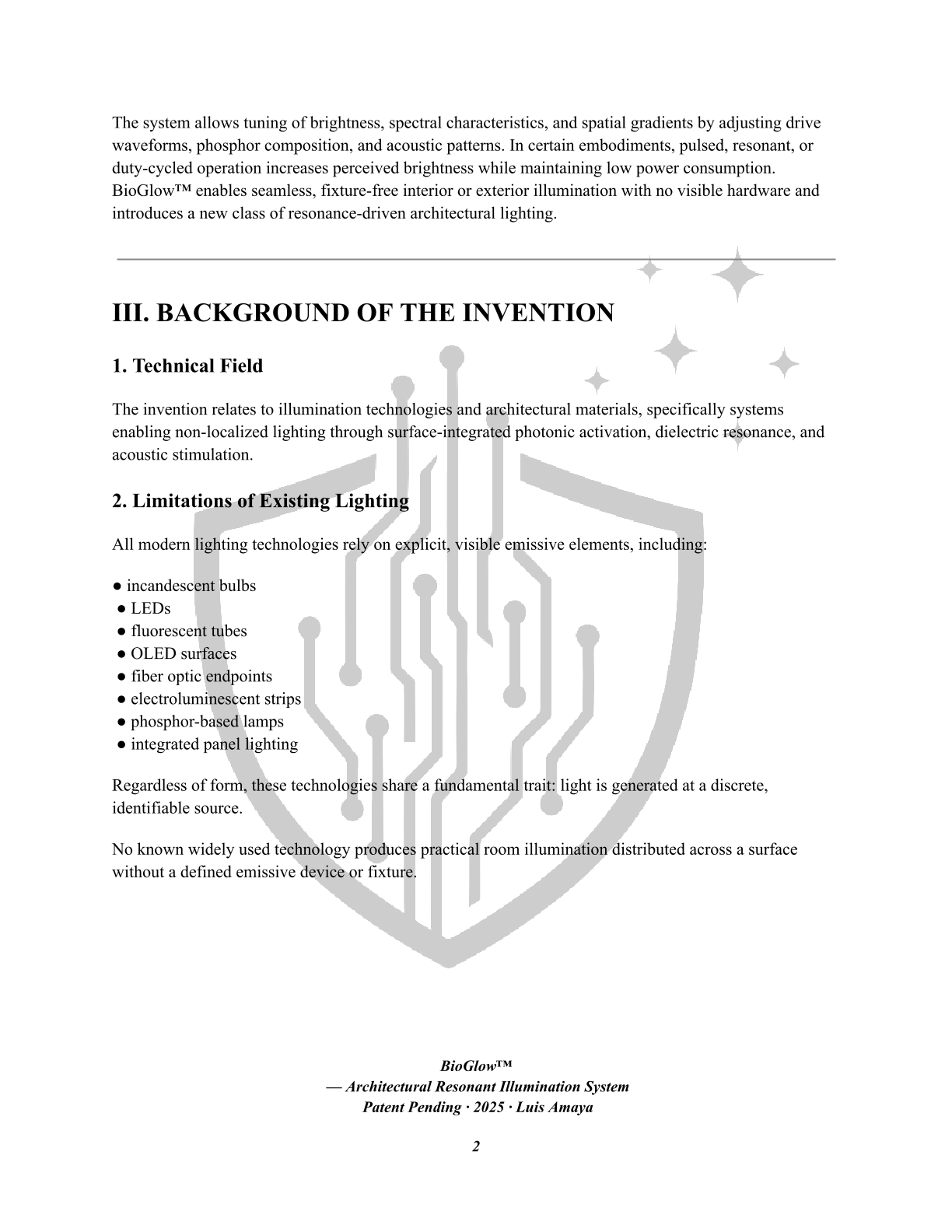 BIOGLOW patent page 1
