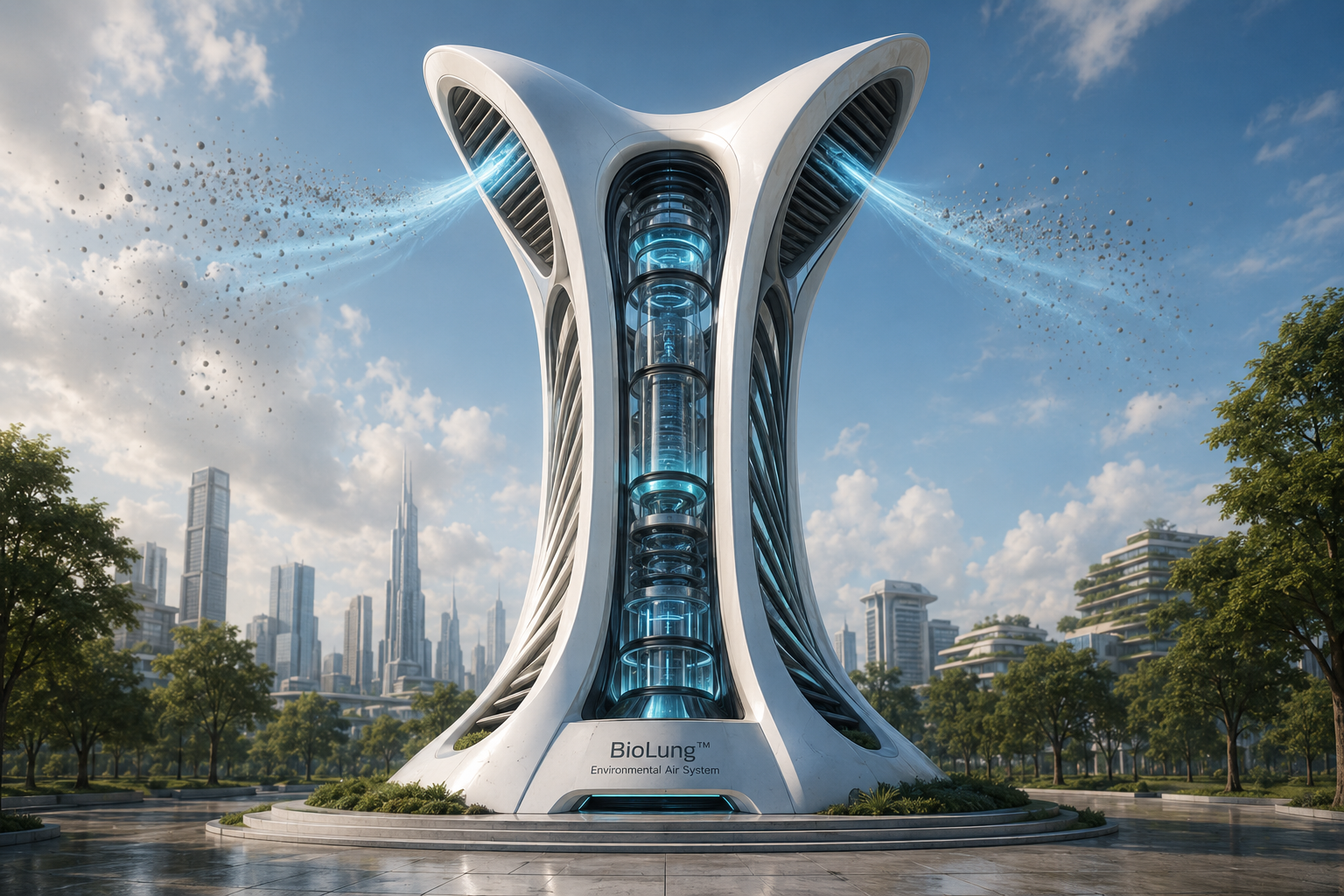 BioLung futuristic environmental air purification concept rendering