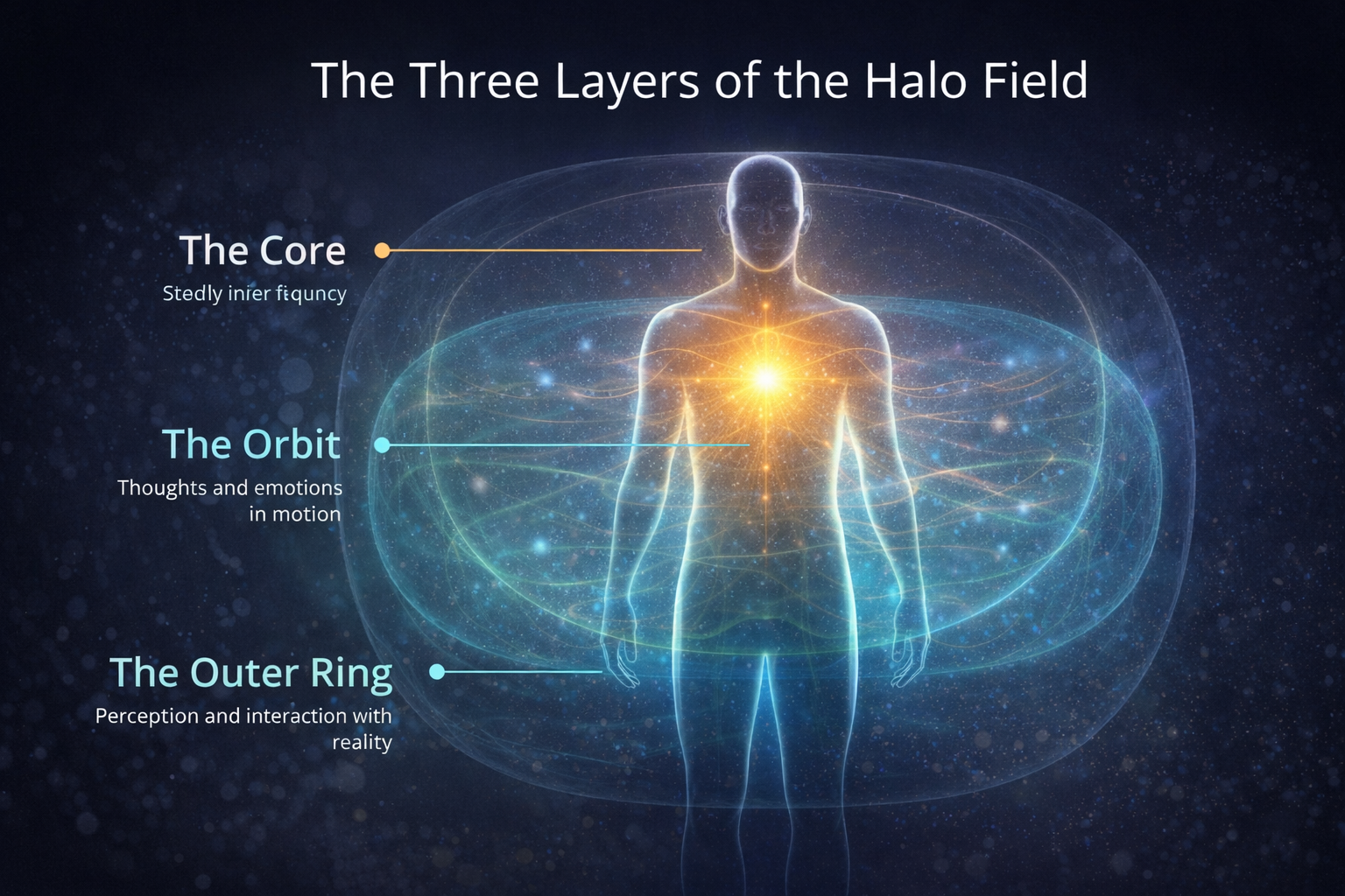 Diagram illustrating the human Halo Field as an integrated physiological and attentional system