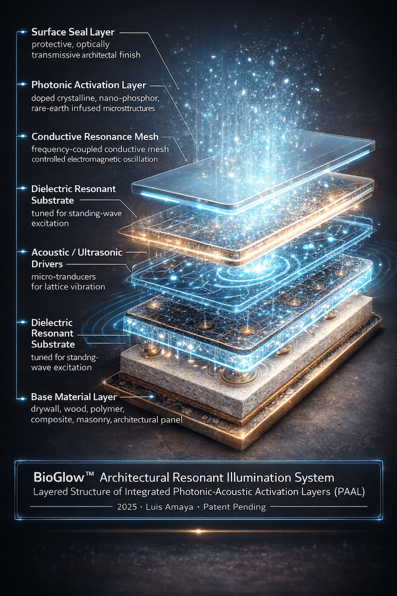 Resonance light and energy system concept illustration