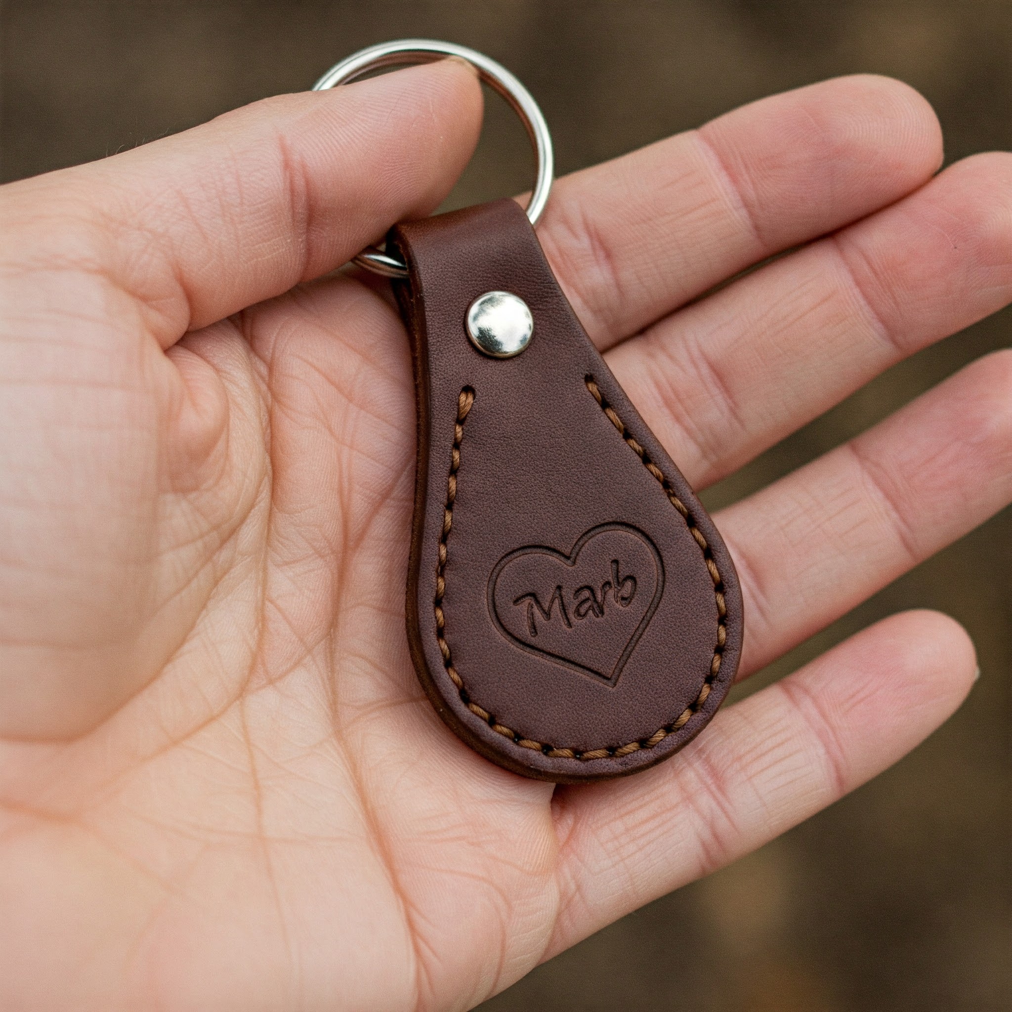 Handmade Leather Pet Keychain for Dog or Cat - Version 1